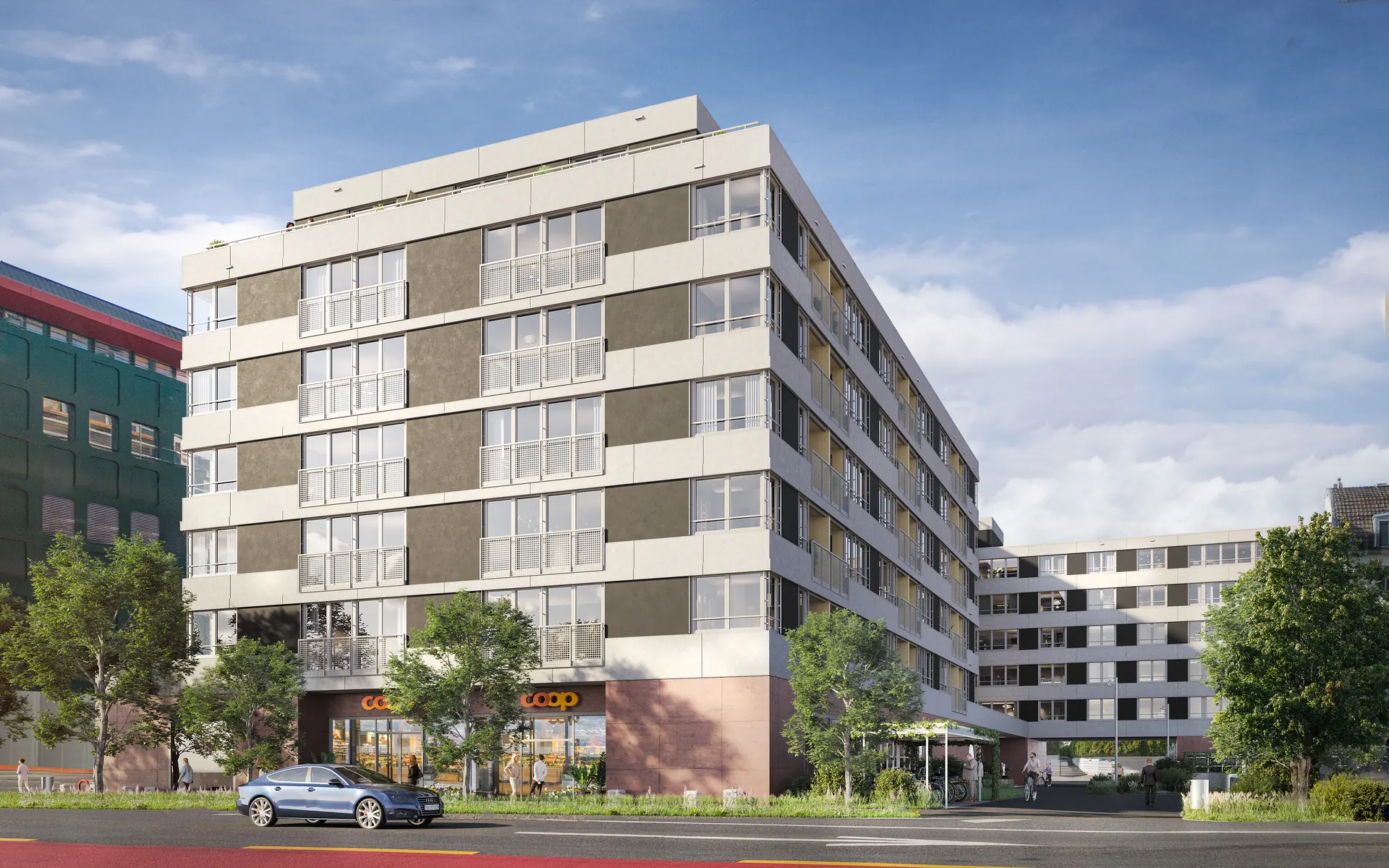 LOU Luzern, exterior visualization from the street side